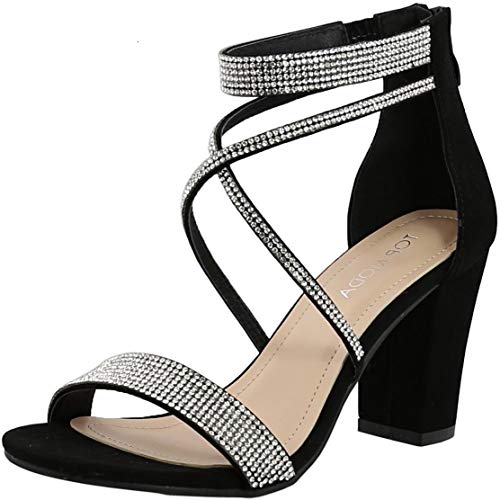 TOP Moda Ankle Strap Heeled Sandals — Black