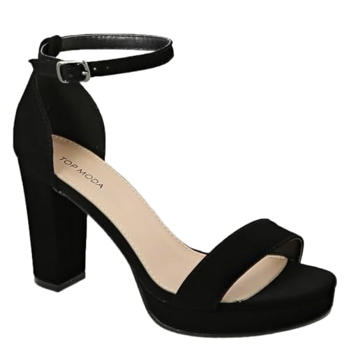 TOP Moda Asia-1 Platform Sandals — Black Nubuck