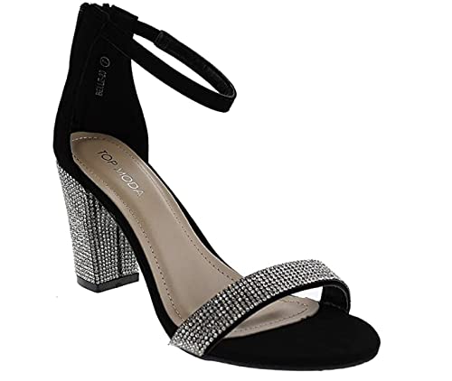 TOP Moda Belle-23 Heeled Sandals — Black Nubuck