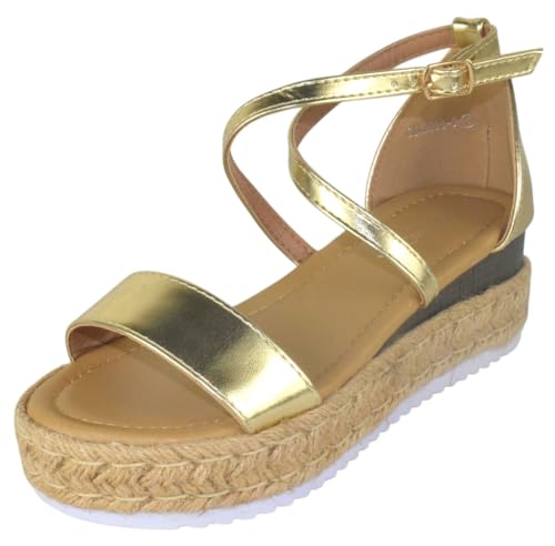 TOP Moda Candide-9 Platform Sandals — Gold