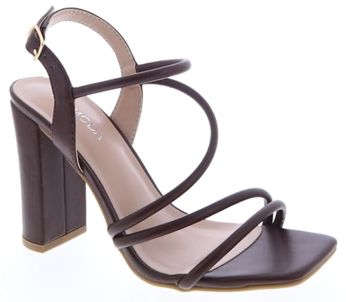 TOP Moda Celeste-60 Heeled Sandals — Brown PU