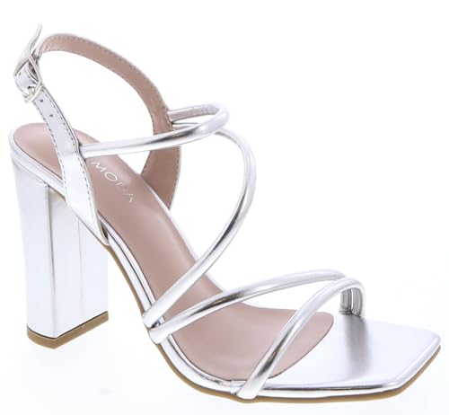 TOP Moda Celeste-60 Heeled Sandals — Silver Metallic