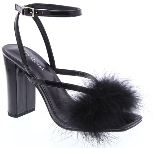 TOP Moda Cybal-1 Heeled Sandals — Black Patent