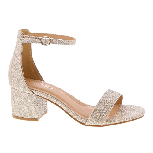 TOP Moda Darcie-1 Heeled Sandals — Champagne Glitter