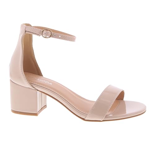TOP Moda Darcie-1 Heeled Sandals — Nude Patent