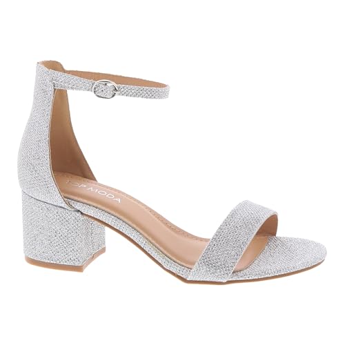 TOP Moda Darcie-1 Heeled Sandals — Silver Glitter