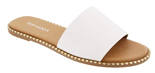 TOP Moda Flat Sandals — White