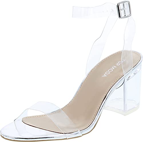 TOP Moda Hannah-1 Heeled Sandals — Silver Transparent