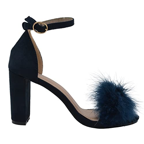 TOP Moda Hannah-1 Platform Sandals — Blue Metallic