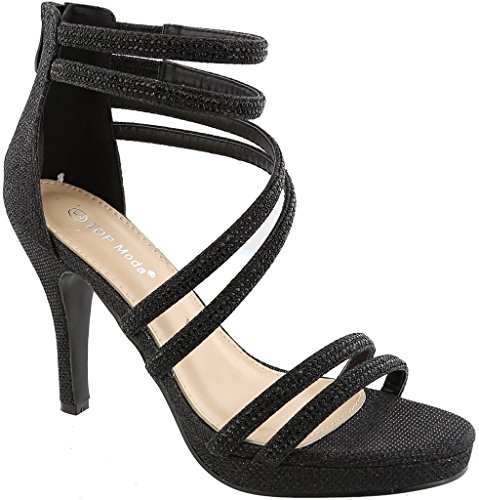 TOP Moda Inna-1 Heeled Sandals — Black