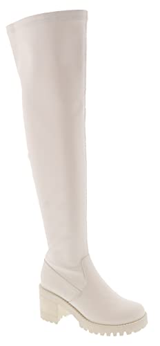 TOP Moda Jersey-1 Boots — Ivory PU