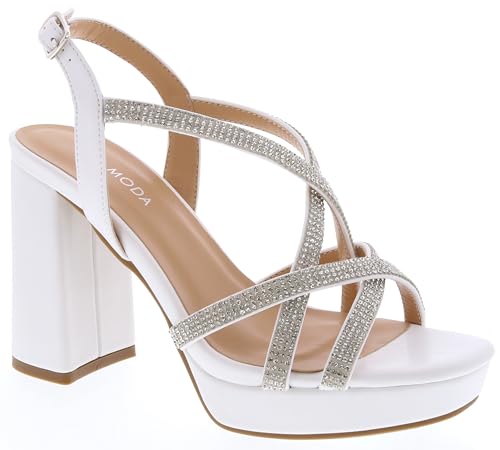 TOP Moda Lainey-17 Platform Sandals — White PU