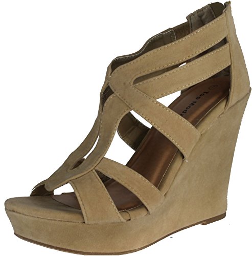 TOP Moda Lindy-66 Platform Sandals — Taupe
