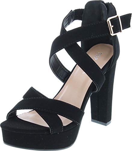TOP Moda Lovely-86 Platform Sandals — Black
