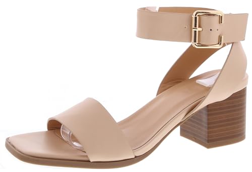 TOP Moda Low Heel Heeled Sandals — Natural