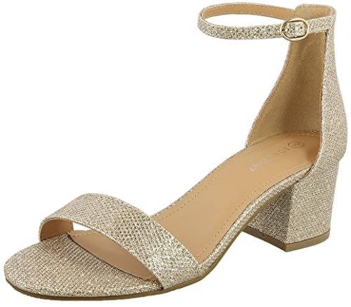 TOP Moda Over-the-Toe Heeled Sandals — Champagne