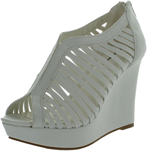 TOP Moda Over-the-Toe Heeled Sandals — White