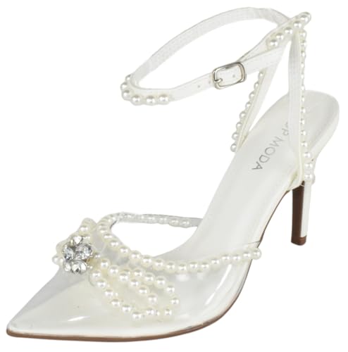 TOP Moda Parson-25 Stiletto Heels — White PU
