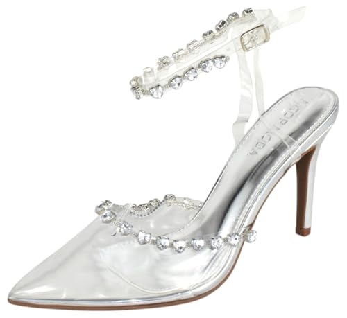 TOP Moda Parson-3 Stiletto Heels — Silver/Clear