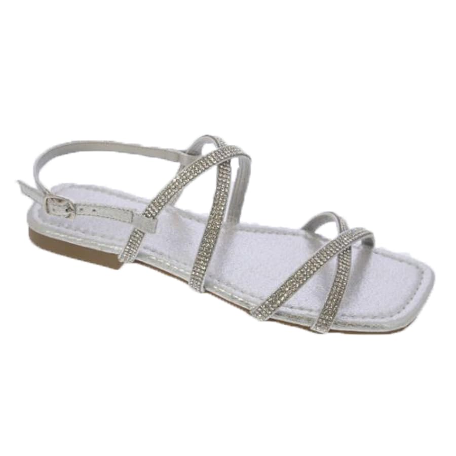 TOP Moda Prime-1 Flat Sandals — Silver