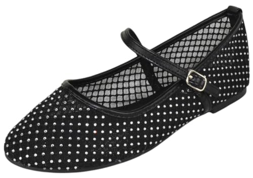 TOP Moda Rosario-1 Mary Jane Flats — Black