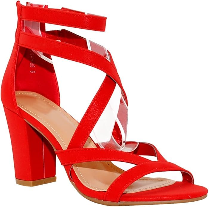 TOP Moda TRENDSup Heeled Sandals — Red