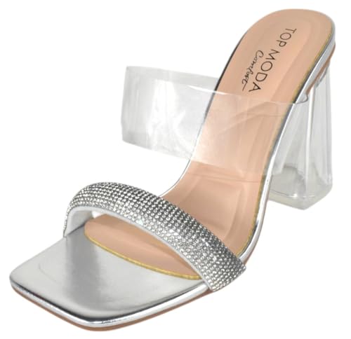 TOP Moda Venice-1 Heeled Sandals — Silver