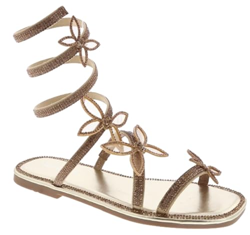 TOP Moda Woods-1 Flat Sandals — Gold Butterfly